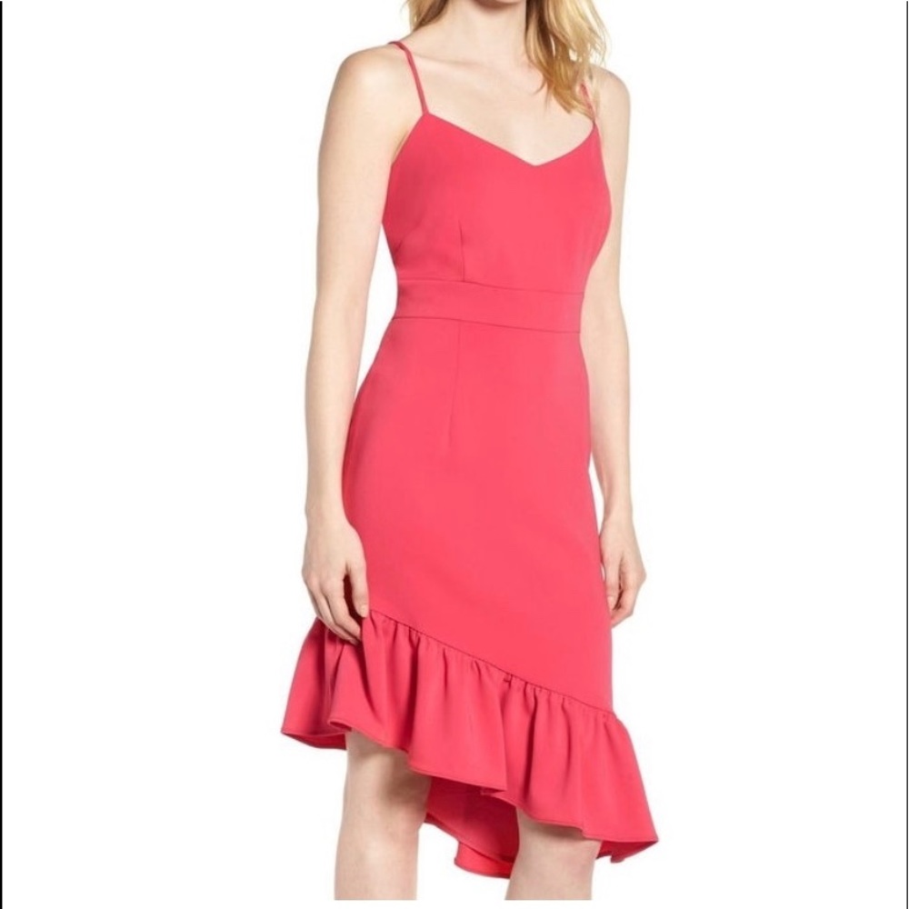Chelsea28 Hot Pink Midi Dress